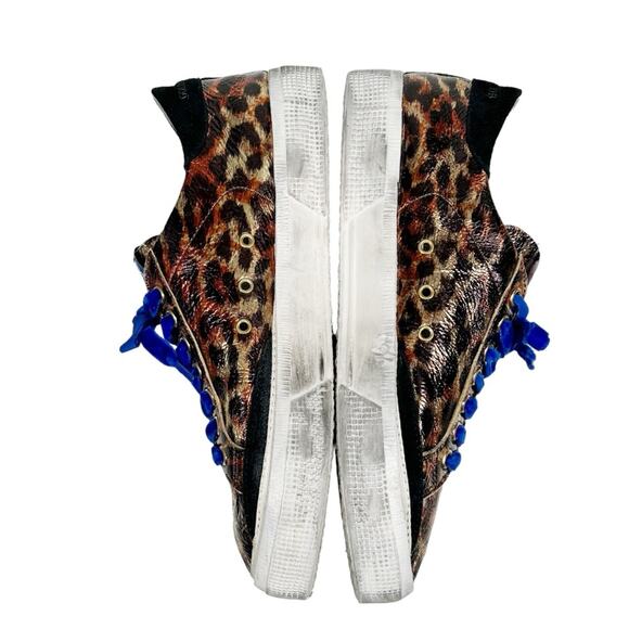 GOLDEN GOOSE May Sneaker in Leopard Laminated & Bluette Velvet Laces EU 39 - Picture 3 of 12